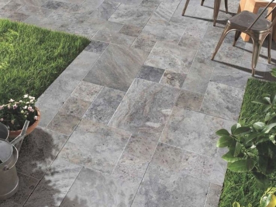 Płytki Trawertyn Silver Ash bębnowany komplet rzymski 1kpl=0,742 m2